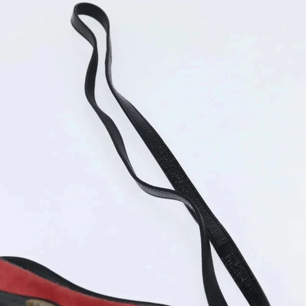 GUCCI Sherry Line Shoulder Bag Suede Patent Red Gold black 527350 Auth bs30609 - Picture 6 of 16